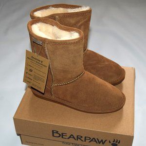 BEARPAW Eva Hickory Brown Pull On Suede Boots Girl's 3  **NEW**